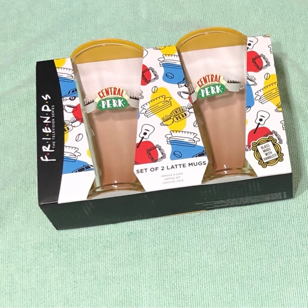 Friends The Television Series Central Perk 2  Latte Mugs. Size 6oz